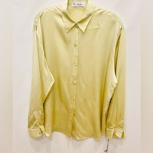 💖 SOLD 💖 NWT Vintage Burberry Classic Silk Shirt Long Sleve